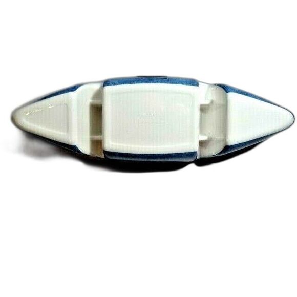 Nautica Canoe Boat Serving Bowl 3-Sections 16-in Long Party Tray White Blue NEW - Picture 5 of 5